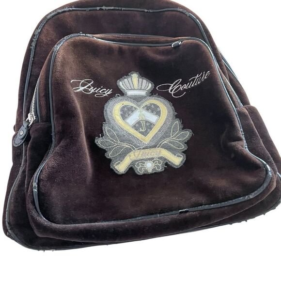 Juicy Couture Y2K Brown Velvet Backpack main image 4